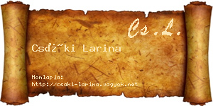 Csáki Larina névjegykártya